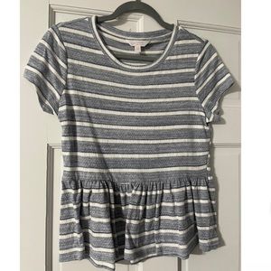 Kohls, Lauren Conrad, striped blue and white top
